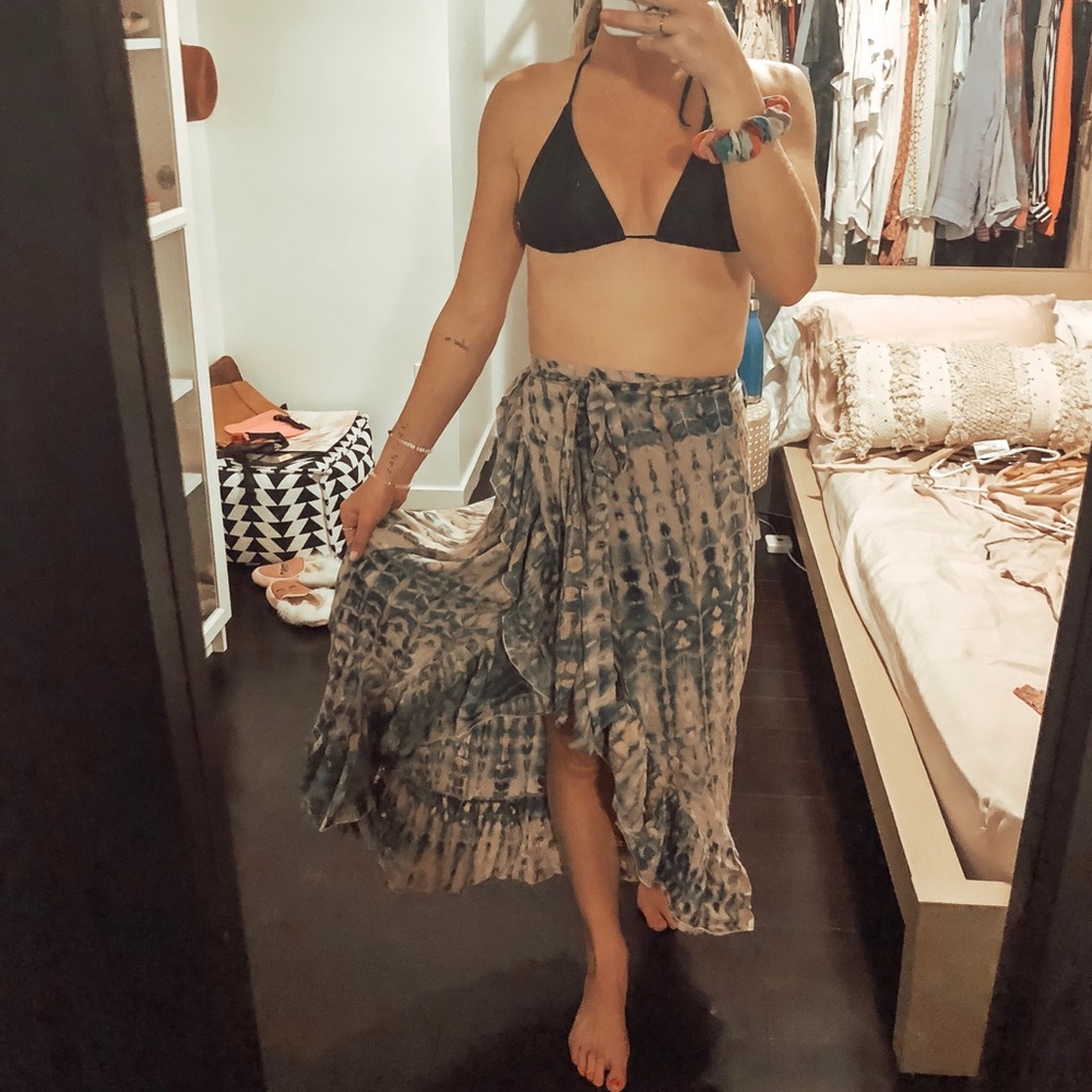 Tie dye wrap skirt